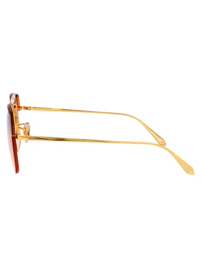 Linda Farrow Seren Sunglasses In Gold
