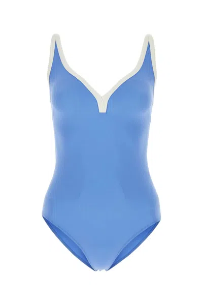 Lisa Marie Fernandez Cerulean Blue Maria Contrast-trim Swimsuit