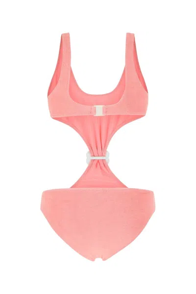 Lisa Marie Fernandez Pink Stretch Terry Scallop Trikini In Pink