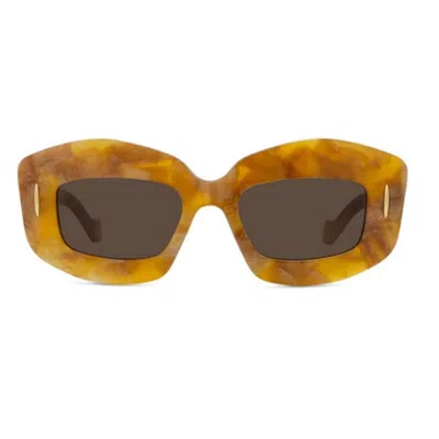 Loewe Silver Screen Chunky Acetate Rectangle Sunglasses