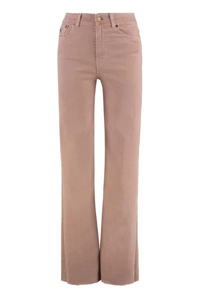 Lois Palazzo Edge 5-pocket Straight-leg Jeans In Brown