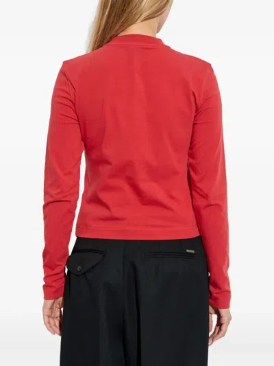 Jacquemus Women Long-sleeved T-shirt With Applique In Red