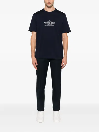 Brunello Cucinelli Cotton Crew Neck T-shirt With Graphic Print In Black