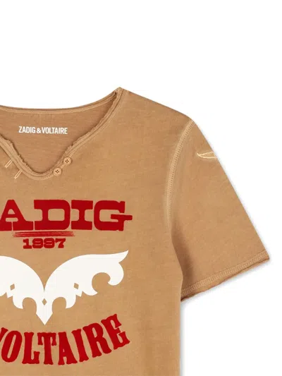 Zadig & Voltaire T-shirt Mit Grafischem Print In Brown