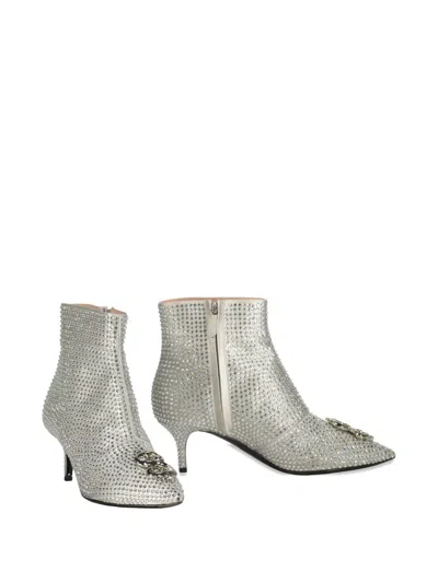 Moschino 60mm Crystal-embellished Kitten-heel Ankle Boots
