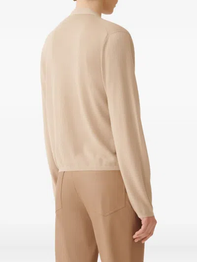 Fabiana Filippi Knitwear V-neckline Long Sleeves Ribbed Hem In Pink