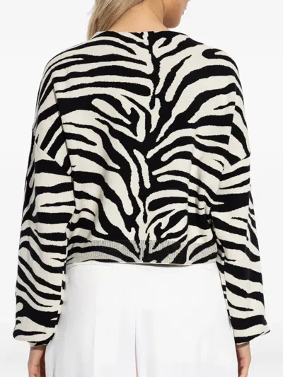 Gestuz Zebra-print Balloon-sleeve Cardigan In Multi