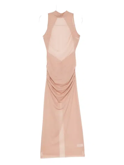 Sir Gathered-detail Mock-neck Maxi Dress In Neutral