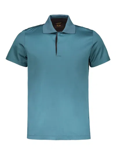 Moorer Classic-collar Polo Shirt In Blue