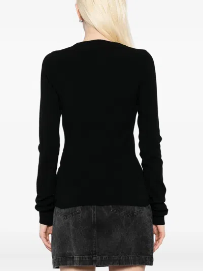 Off-white Logo Long-sleeves Cardigans In Black
