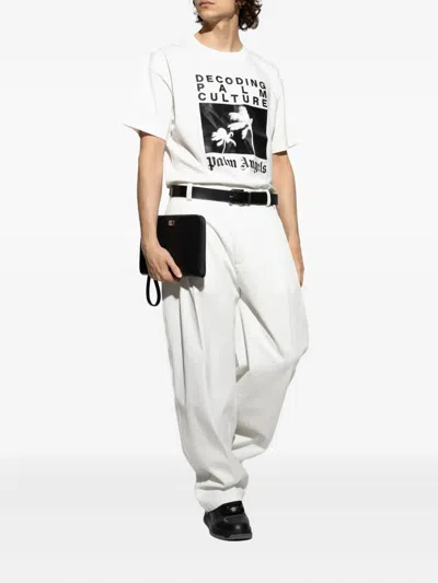Palm Angels Logo Cotton T-shirt In White