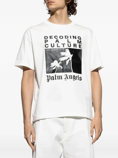 Palm Angels Logo Cotton T-shirt In White