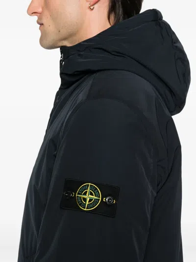 Stone Island Soft Shell-r Padded Jacket In Blue