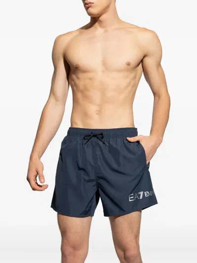 Ea7 Boxer Beachwear In Blue