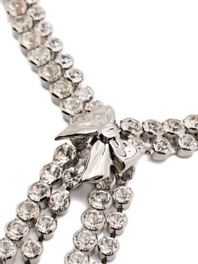 Alessandra Rich Crystal-embellished Necklace In Silver