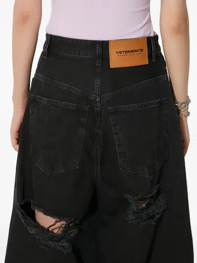 Vetements Big Shape Distressed Jeans In Black