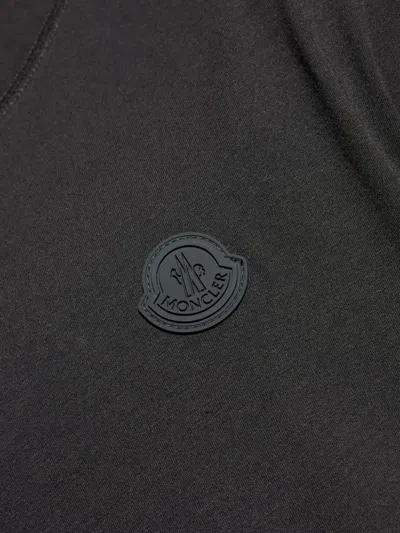 Moncler Soft Cotton Short Sleeve Crew Neck T-shirt In Black