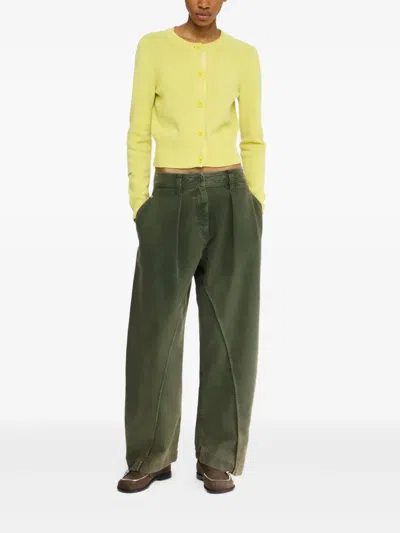 Jw Anderson Twisted-seam Trousers In Green