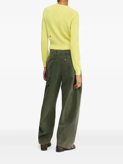 Jw Anderson Twisted-seam Trousers In Green