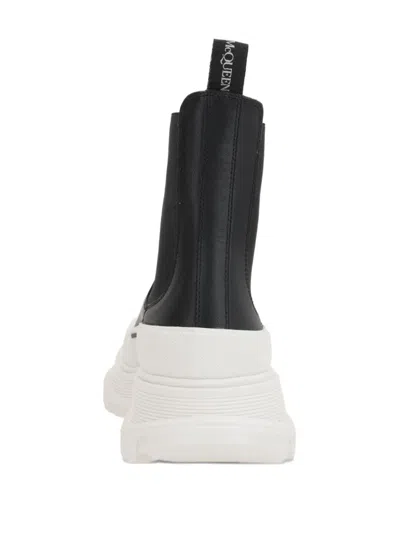 Alexander Mcqueen Black Nappa Leather Tread Slick Ankle Boots