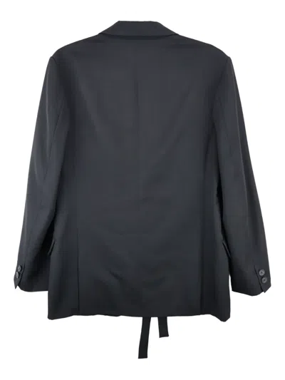 Yohji Yamamoto Belted Wool Jacket In Black