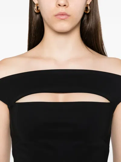 Chiara Boni La Petite Robe Rebecca Off-shoulder Flared Jumpsuit In Black