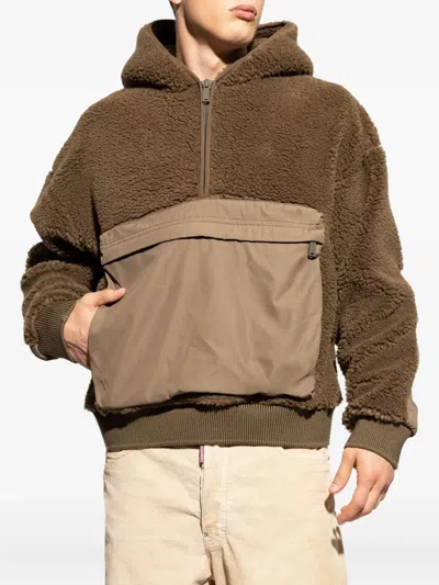 Dsquared2 Fleece Hoodie In Brown