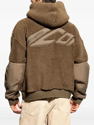 Dsquared2 Fleece Hoodie In Brown
