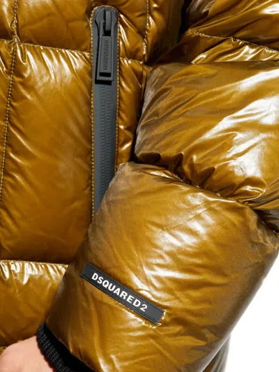 Dsquared2 Logo-patch Down Jacket In Brown