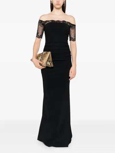 Chiara Boni La Petite Robe V-neck Ruched Maxi Dress In Black