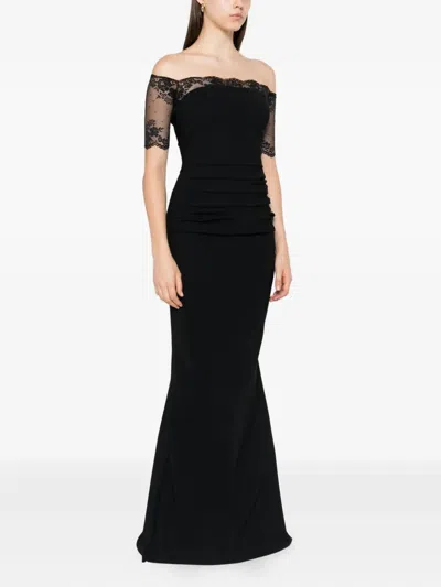 Chiara Boni La Petite Robe V-neck Ruched Maxi Dress In Black