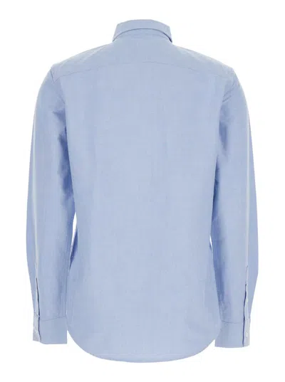 Polo Ralph Lauren Light Blue Shirt With Classic Collar And Pony Embroidery On The Front In Cotton Woman In Purple