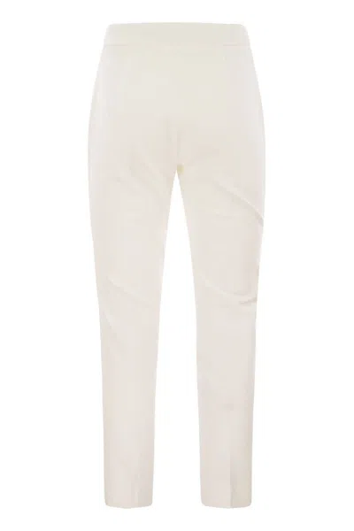 Max Mara Pegno Viscose Blend Trousers In White