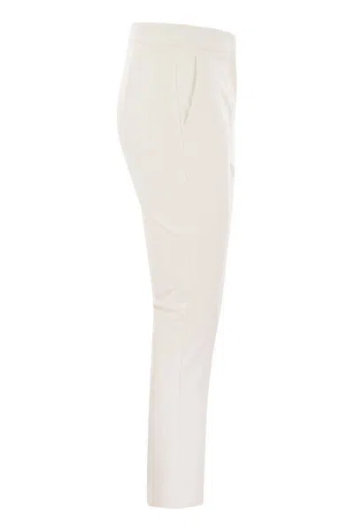 Max Mara Pegno Viscose Blend Trousers In White