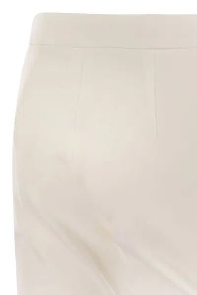 Max Mara Pegno Viscose Blend Trousers In White