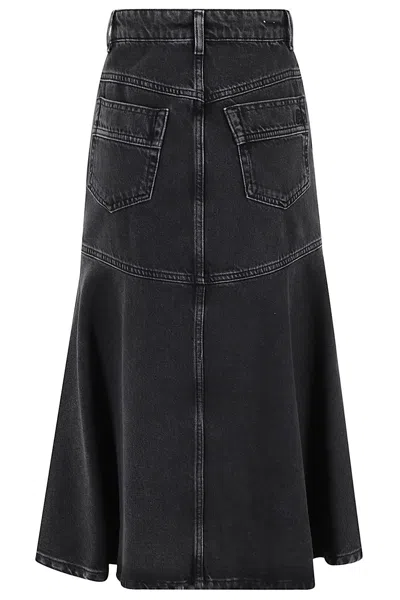 Philosophy Di Lorenzo Serafini High-rise Bleached Midi Skirt In Black