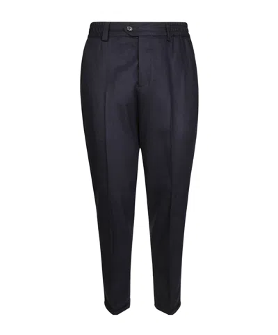 Pt01 Pantalone Rebel Wool Caschemier Brushed Flannel In Black
