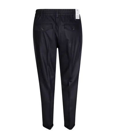 Pt01 Pantalone Rebel Wool Caschemier Brushed Flannel In Black