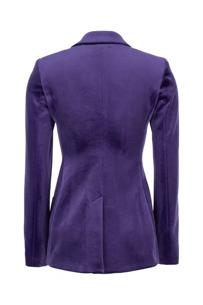 Philosophy Di Lorenzo Serafini Double-breasted Tailored Velvet Blazer In Purple