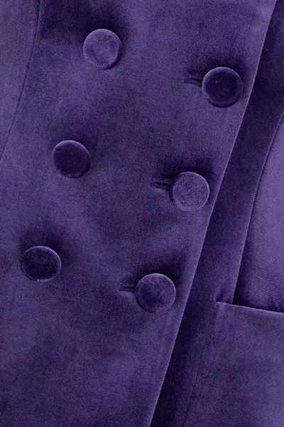 Philosophy Di Lorenzo Serafini Double-breasted Tailored Velvet Blazer In Purple
