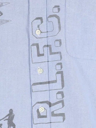 Polo Ralph Lauren Casual Shirt With Graphic Print And Chest Pocket In Blue