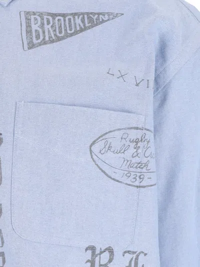 Polo Ralph Lauren Casual Shirt With Graphic Print And Chest Pocket In Blue