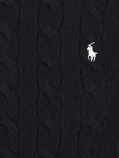 Polo Ralph Lauren Classic Cable Knit Sweater With Round Neckline In Blue
