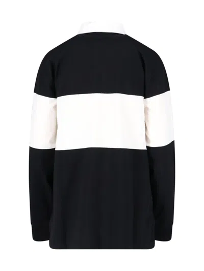 Polo Ralph Lauren Short Sleeves With Contrasting Collar And Striped Pattern In Black