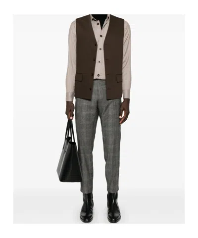Pt01 Checked Trousers In Gray