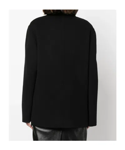 Philosophy Di Lorenzo Serafini Felted Double Breasted Blazer In Black