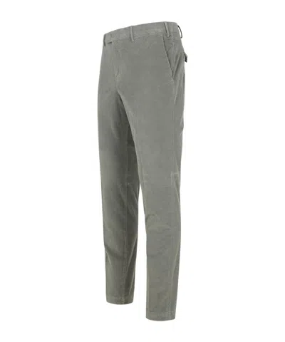 Pt01 Tailored Slim-fit Pants With Clean Waistband In Gray