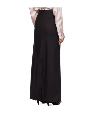 Martine Rose Black Tailored High Waisted Maxi Skirt In Black