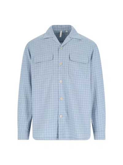 Sunflower Pocket Shirt" Checked Shirt Light Blue