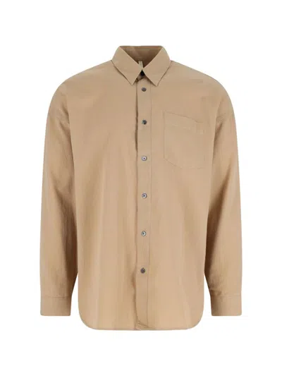 Sunflower Beige Button-up Shirt With Chest Pocket In Neutral